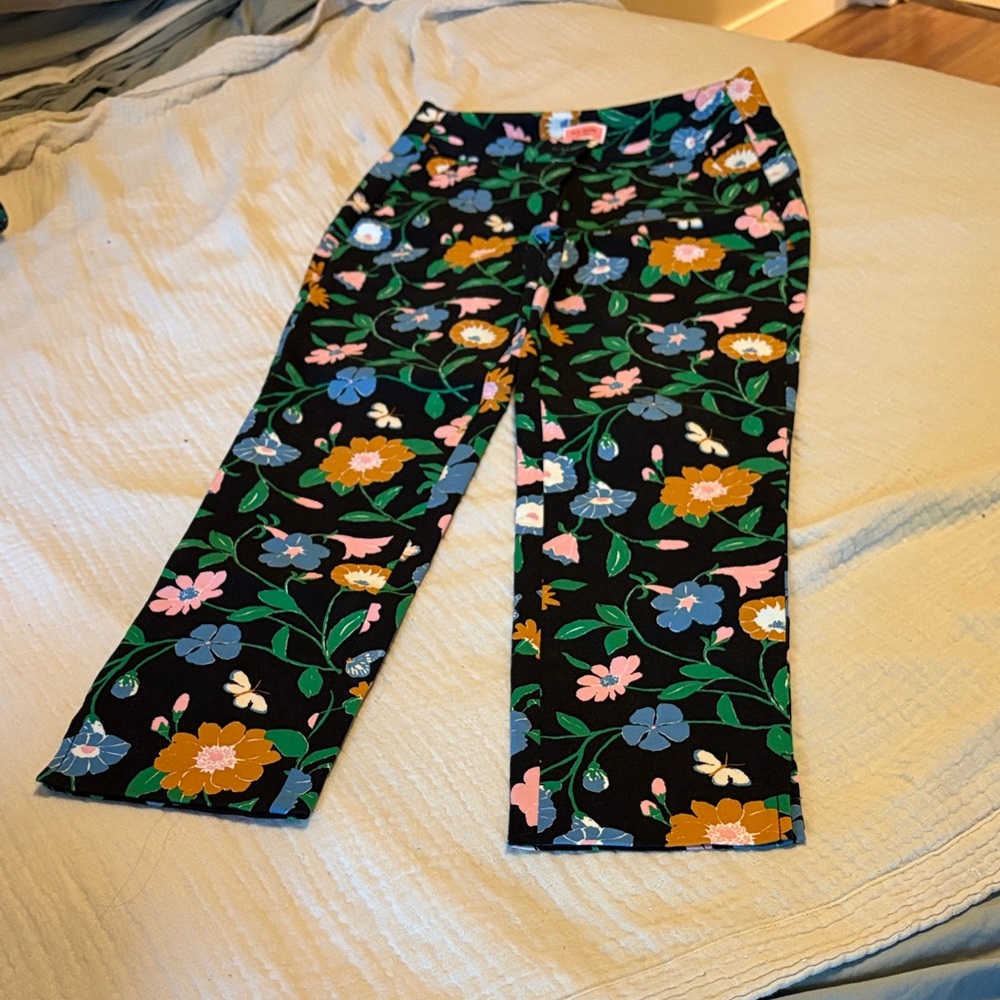 Kate Spade Black Floral Casual Pants